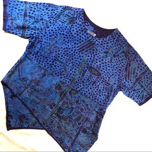Stunning Handmade African batik top a work of art!